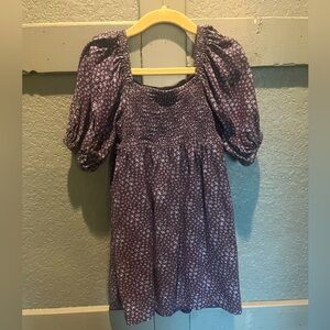 Gap Kids Ruched Navy Floral Print Dress